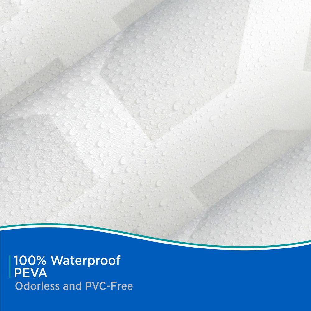 Geometric Frost Medium Weight PEVA Shower Curtain Liner 70" x 72"