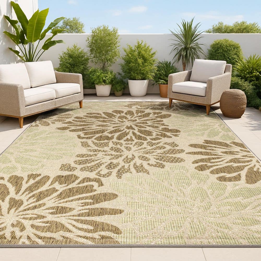 JONATHAN Y Zinnia Modern Floral Textu...