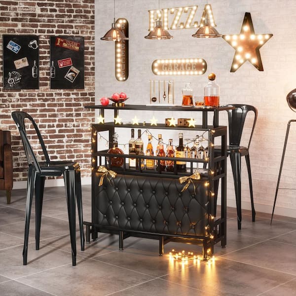 BYBLIGHT Kearsten 44 in. Black Home Bar RMBB-C0662 - The
