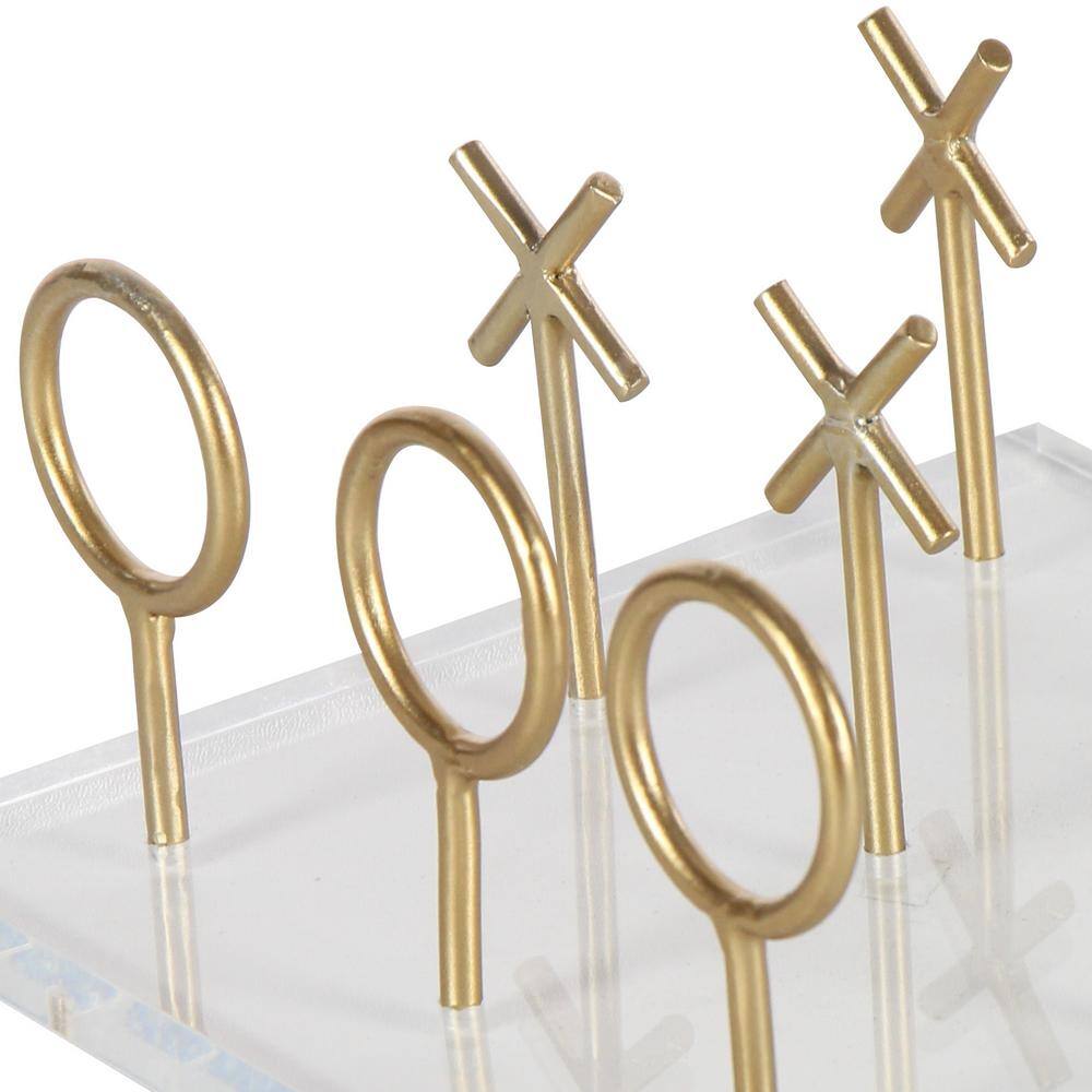 Gold and Clear Acrylic Tic Tac Toe Game Set