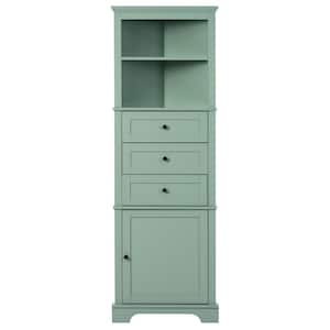 23 in. W x 13.4 in. D x 68.9 in. H in Green MDF Board Ready to Assemble Triangle Corner cabinet with Drawers and Shelves