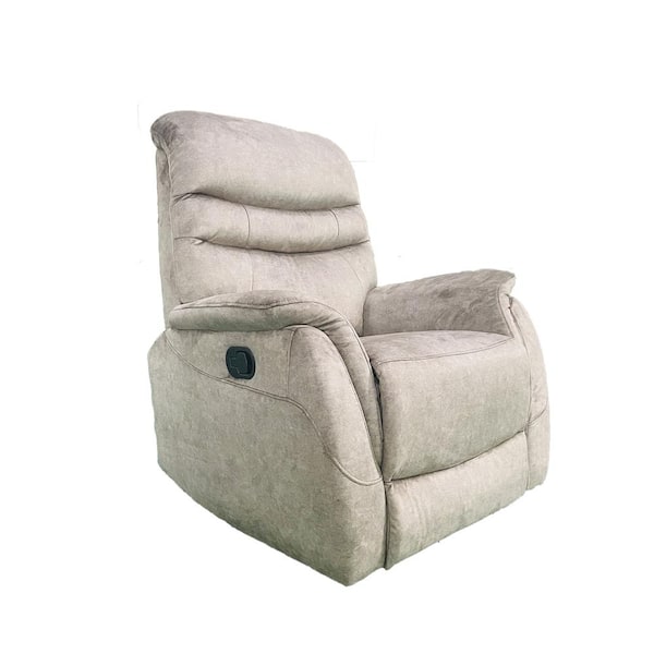 Tenleaf Metal Rocking 360° Swivel Adjustable Outdoor Recliner Chair with Gray Cushion, Lumbar Support