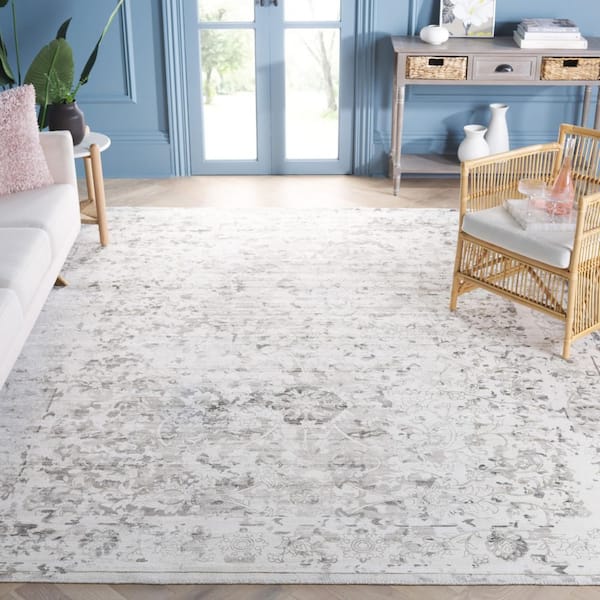 Mirage 8 ft. x 10 ft. Charcoal/Cream Distressed Oriental Area Rug