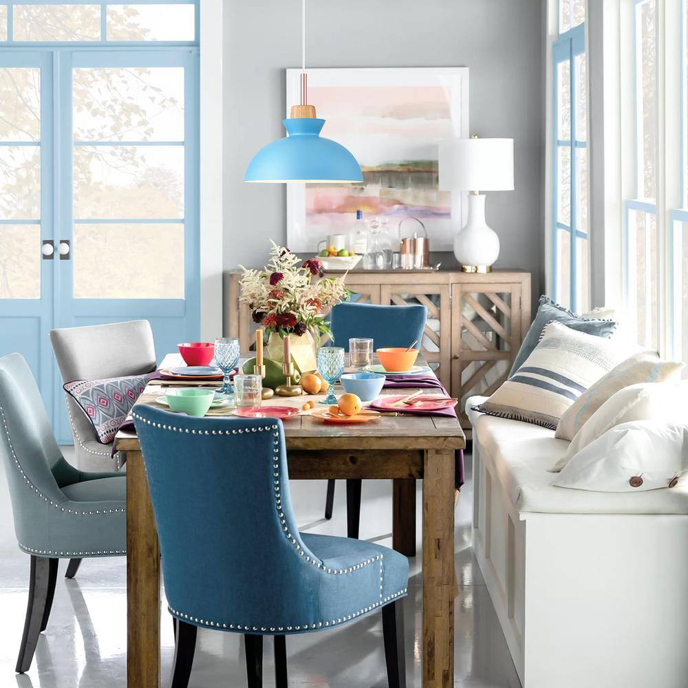 Blue Bird Aluminum Dome Pendant Light with Adjustable Cord