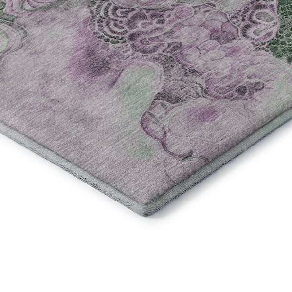 Mayfield Premium Machine Washable Abstract AMF1860 Sage 5 ft. x 7 ft. 6 in. Area Rug