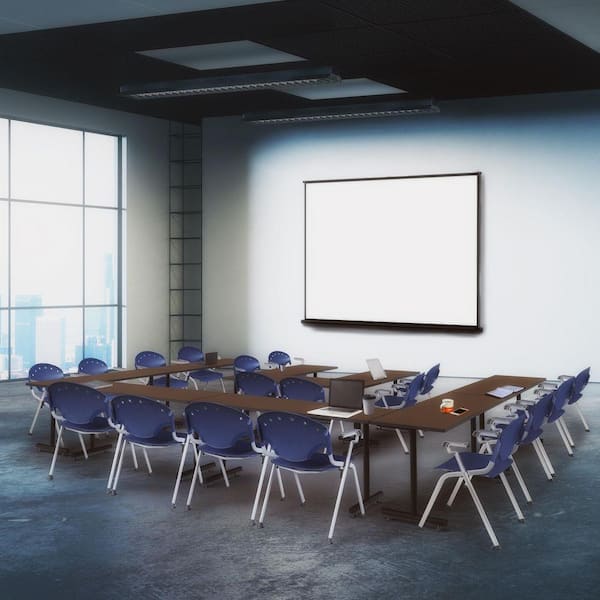 Rico Plastic Classroom Training Office Stack Chair in Navy Blue with Arms-11-Pack