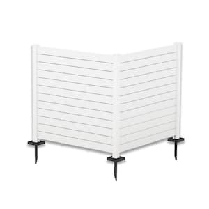 4ft. x 4 ft. White PVC Outdoor Privacy Fence Panel Decorative Fence Trash Enclosure and Air Conditioner