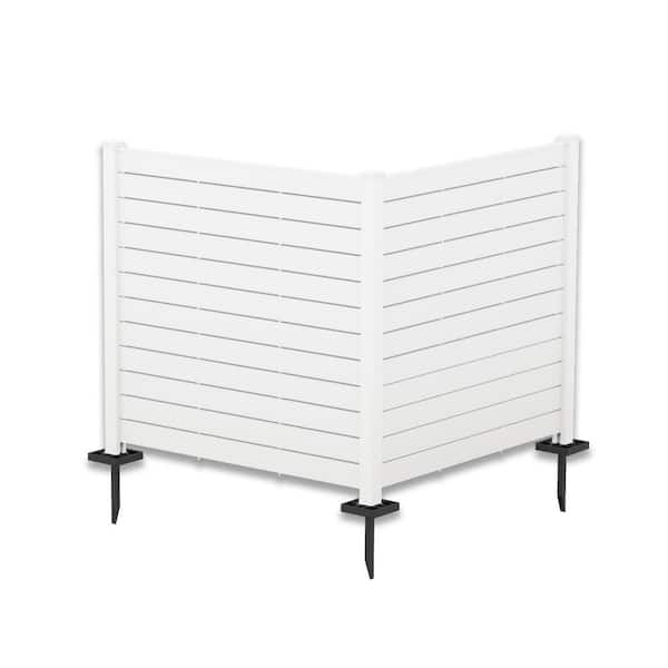 KOZYARD 4 ft. W x 4.17 ft. H White Vinyl Outdoor Privacy Screens Kit