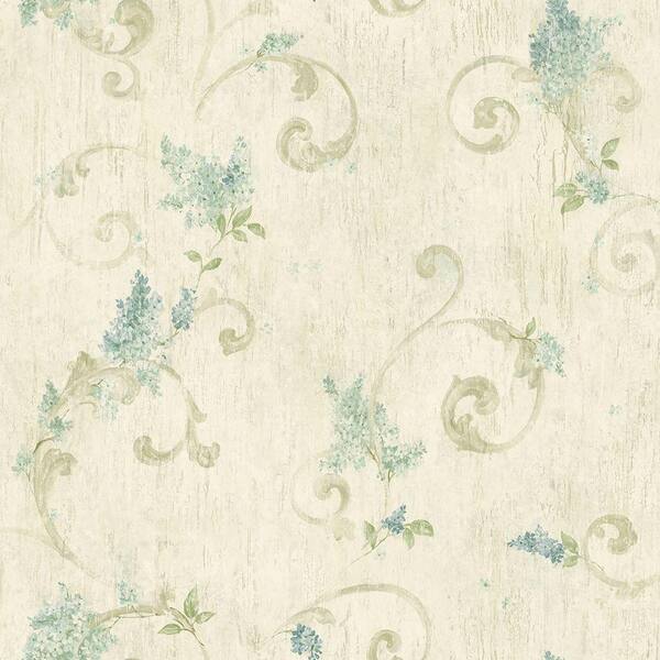 Chesapeake Lilac Blue Acanthus Blue Wallpaper Sample