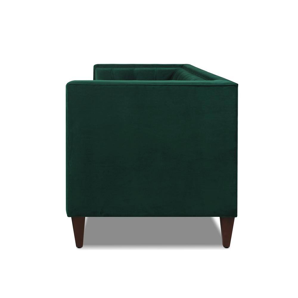 Evergreen Velvet Chesterfield Sofa with Tufted Detail and Wood Frame