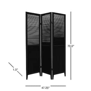 6 ft. Black 3-Panel Room Divider