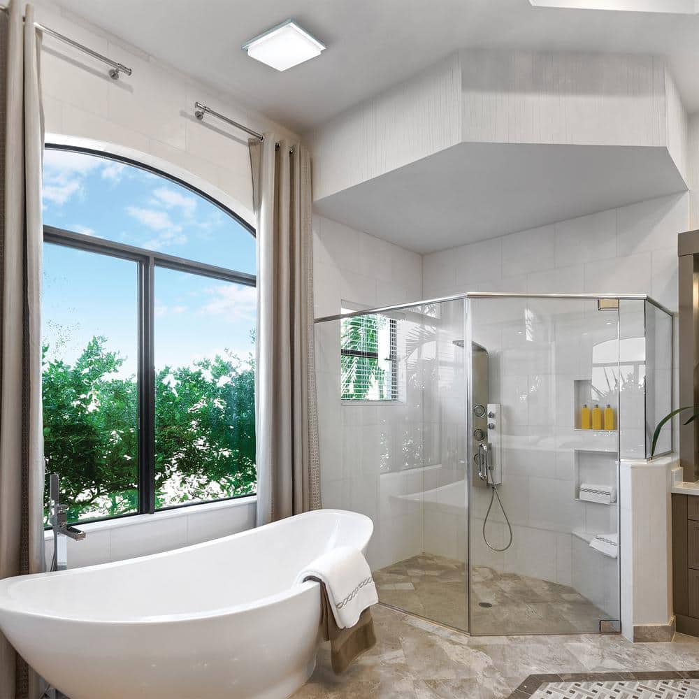 Metro LED Square Flush Mount in Chrome with Polycarbonate Shade