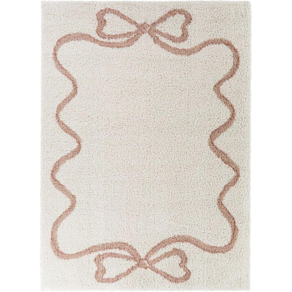 Valentina Grey 5 ft. 3 in. x 7 ft. Bows Border Area Rug price history on PriceWatchPro