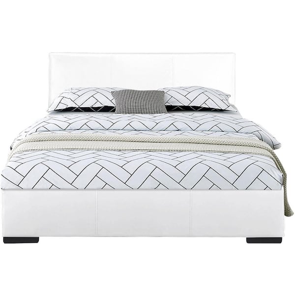 Camden Isle Abbey 79 in. W White King Platform Bed