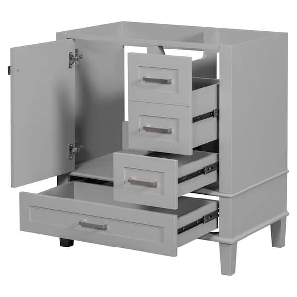Aoibox Cabinet only 30 in. W x 18 in. D x 33 in. H Bath Vanity Cabinet without Top in Gray