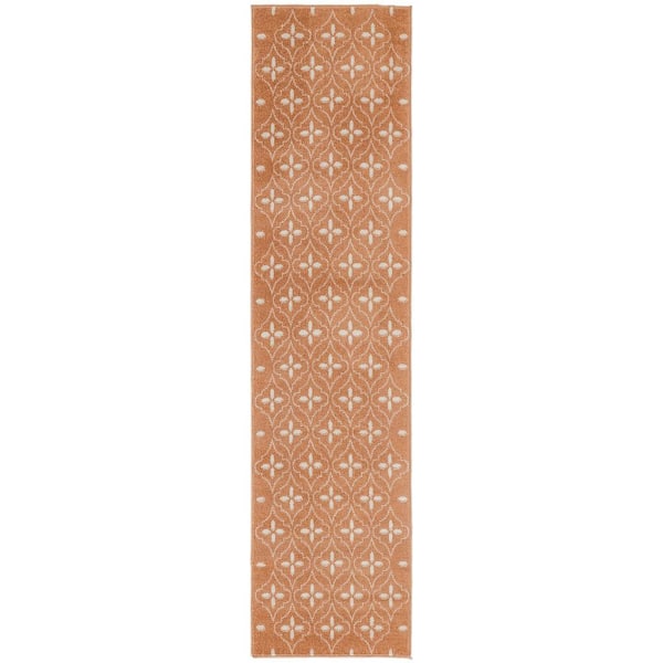 Nourison Essentials Copper 2 ft. x 8 ft. Moroccan Contemporary Runner Area Rug