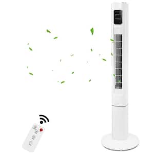 47" Tower Fan with Remote Control, Bladeless Oscillating Floor Fans Portable for Children Bedroom Home Office-White