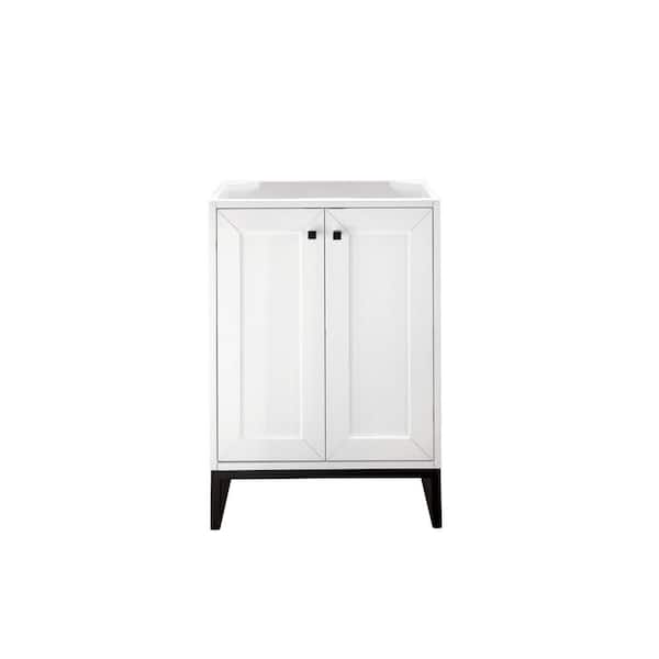 James Martin Vanities Chianti 23.6 in. W x 18.1 in. D x 33.5 in. H Single Bath Vanity Cabinet without Top in Glossy White