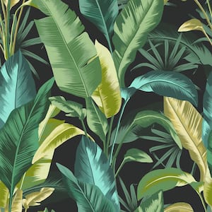 Leaf It Out Midnight Matte Non Woven Removable Paste the Wall Wallpaper