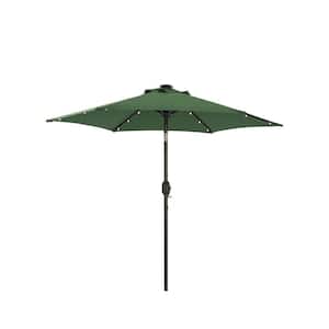 7.5 ft. Polyester Patio Market Umbrella with LED in Atrovirens