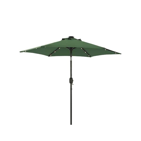 Unbranded 7.5 ft. Polyester Patio Market Umbrella with LED in Atrovirens
