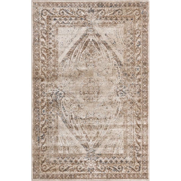 Unique Loom Chateau Wilson Beige 4' 0 x 6' 0 Area Rug