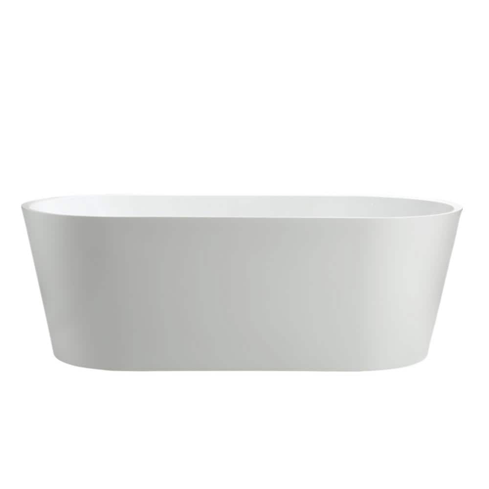 67" Pure White Freestanding Acrylic Soaking Bathtub