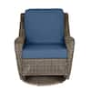 Hampton Bay Cambridge Gray Wicker Outdoor Patio Swivel Rocking Chair ...