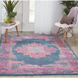 Passion Blue 5 ft. x 7 ft. Persian Vintage Area Rug