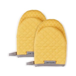 Asteroid Silicone Grip Buttercup Yellow Mini Oven Mitt Set (2-Pack)