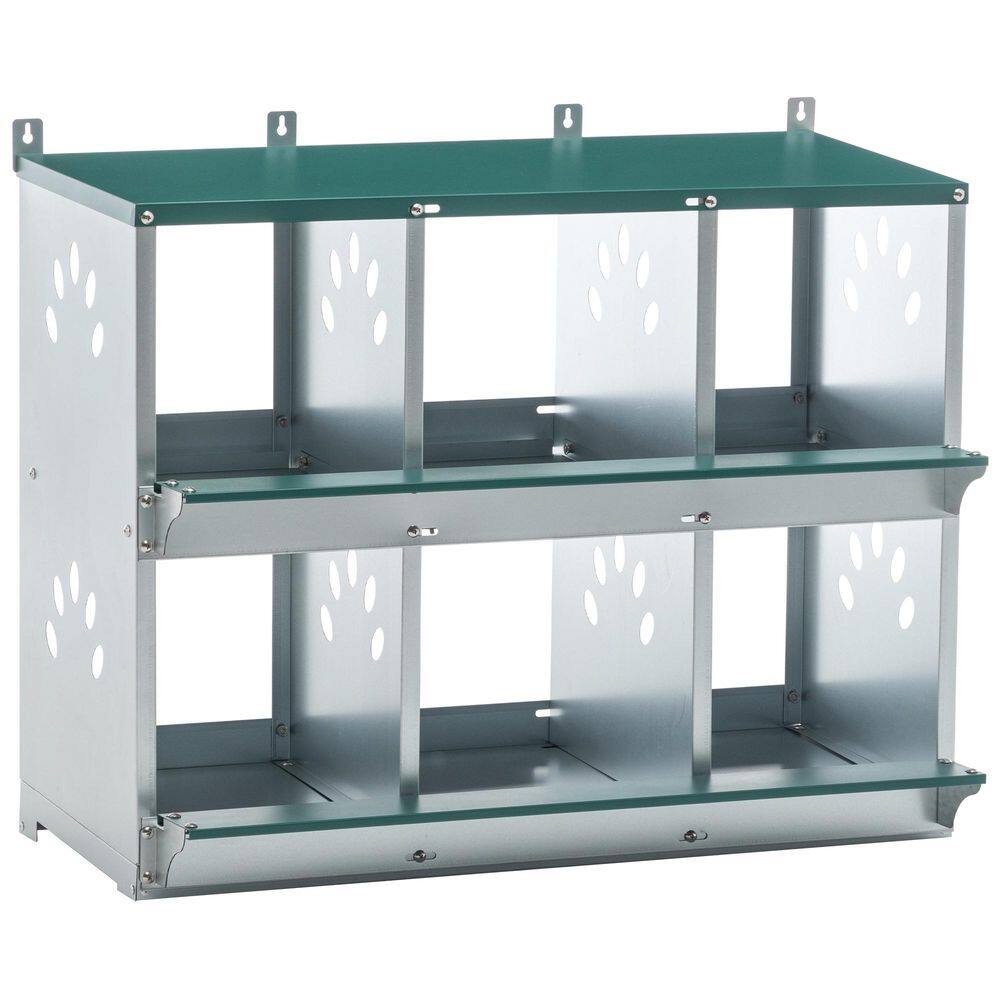 Avex Green 26.38 in. H x 32.09 in. W x 16.34 in. D Metal Chicken Coops 6 Compartment Nesting Box price history on PriceWatchPro