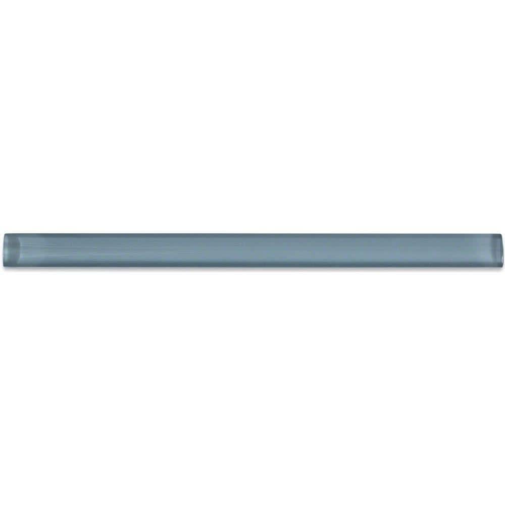 Light Blue Gray Glass Round Tile Trim for Walls and Accents