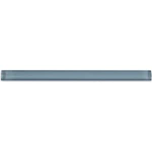 Light Blue Gray 3/4 in. x 12 in. Glass Pencil Liner Trim Wall Tile