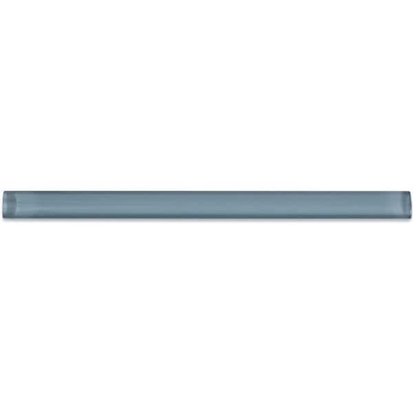 Ivy Hill Tile Light Blue Gray 3/4 in. x 12 in. Glass Pencil Liner Trim Wall Tile