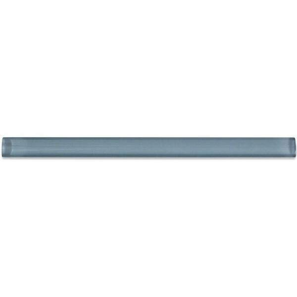 Ivy Hill Tile Light Blue Gray Glass Pencil Liner Trim Wall Tile - 0.75 in. x 2.75 in. Tile Sample