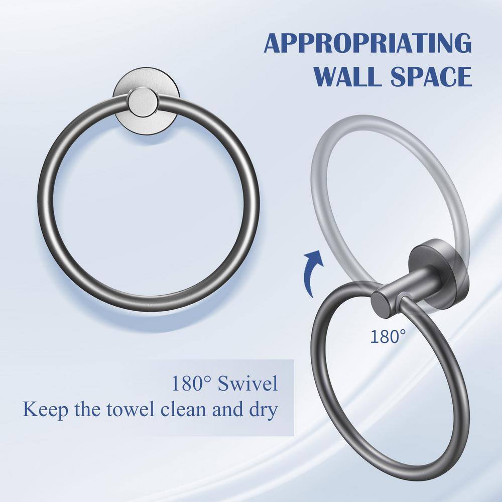 Matte Gold Circular Wall Mounted Aluminum Towel Ring