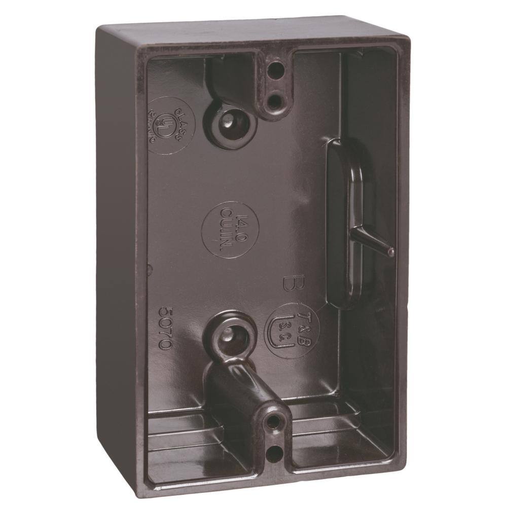 Carlon 1 Gang 14 Cu In Old Work Brown Phenolic Surface Mount Electrical Box 5070 Brown 50r The Home Depot