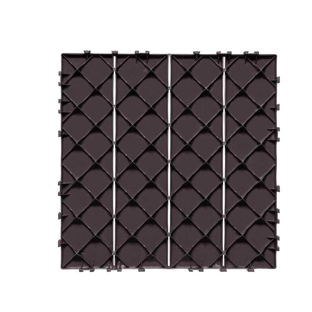 11.6 in. x 11.6 in. Interlocking Deck Tiles, 10 sq. ft. Composite Plastic Waterproof Outdoor Flooring, Brown (10-Pack) price history on PriceWatchPro