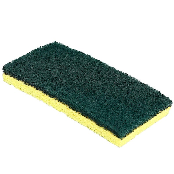 48 Lot Multi Purpose Yellow Dish Sponge Green Scrubber Scrub Scourer W —  AllTopBargains