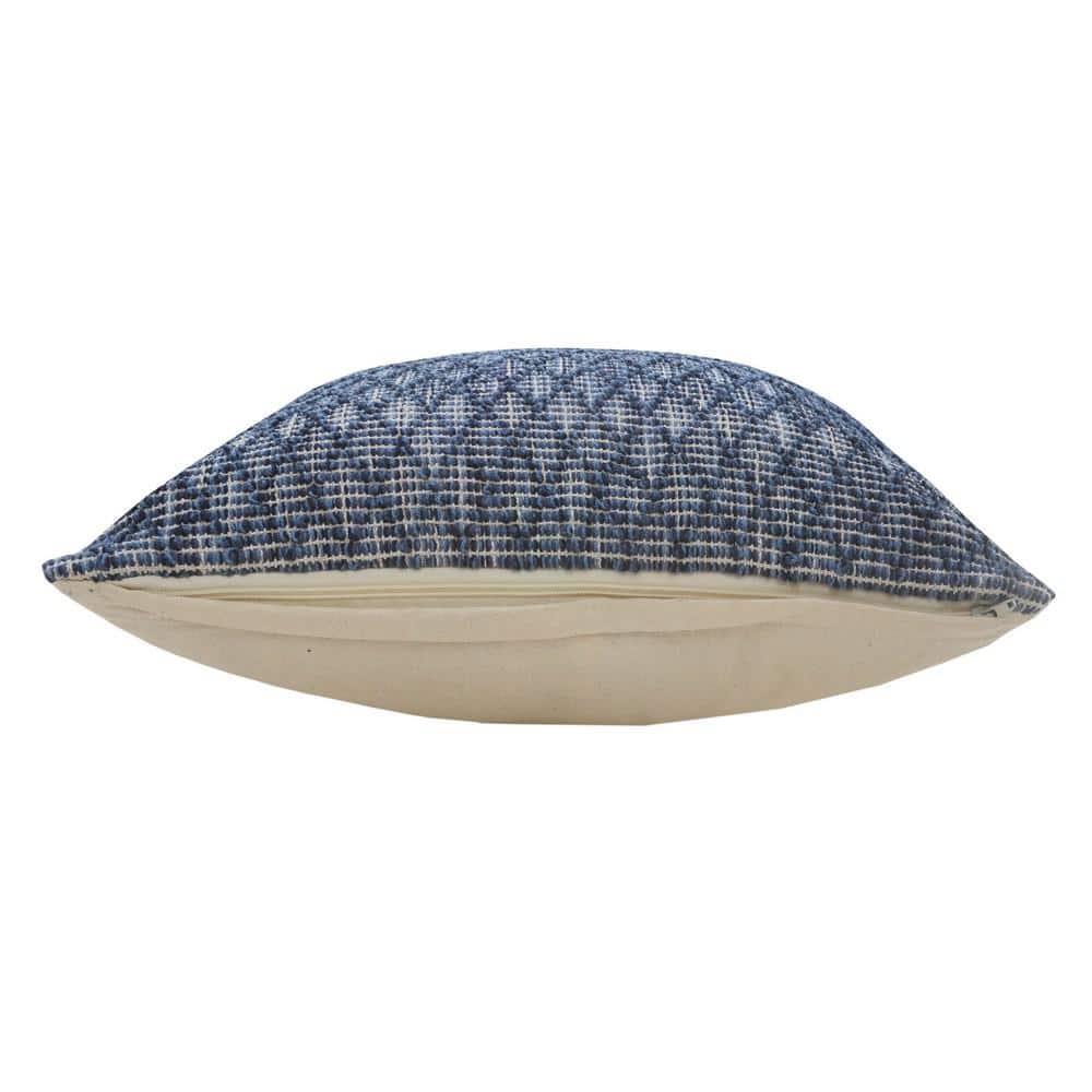 Modern Traditional 20" Square Blue Diamond Geometric Throw Pillow
