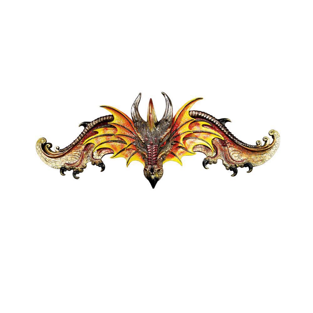 Metallic Bronze Finish Dragon Head Wall Mask Medieval Decor