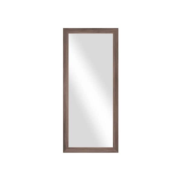 Unbranded 50.5 in. H x 32 in. W Rectangle Framed Rustic Brown Barnwood Accent Mirror