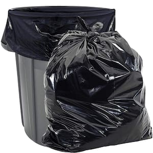 Aluf Plastics 60 Gal. 2 Mil (eq) Black Trash Bags 38 in. x 58 in. Pack of 50 for Janitorial, Industrial and Hospitality