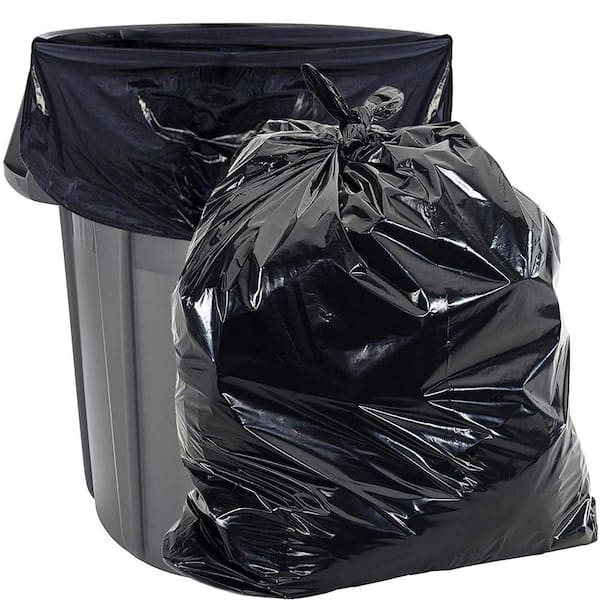 Aluf Plastics 38 in. x 58 in. 60 Gal. Black Trash Bags (Pack of 50