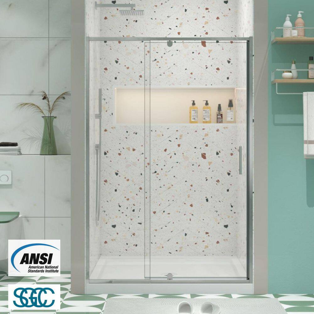56 in. to 60 in. W x 71 in. H Framed Pivot Shower Door in Chrome with Clear Glass price history on PriceWatchPro