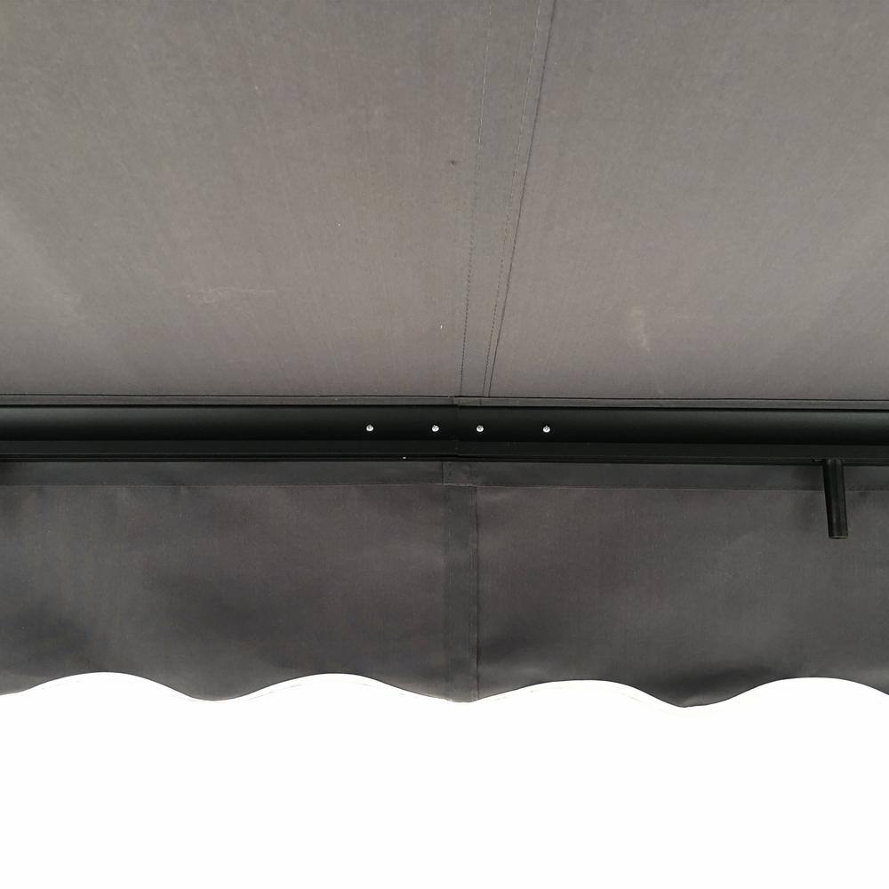 ALEKO 13' x 10' Retractable Gray Polyester Patio Awning with Black Frame