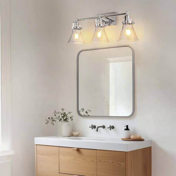 22 in. 3-Light Brushed Nickel Vanity Light for Bright, Affordable Bathroom Lighting