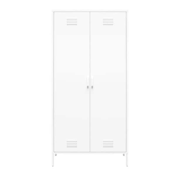 SystemBuild Evolution Bonanza Tall 2-Door Closed Metal Storage Locker Cabinet in Soft White