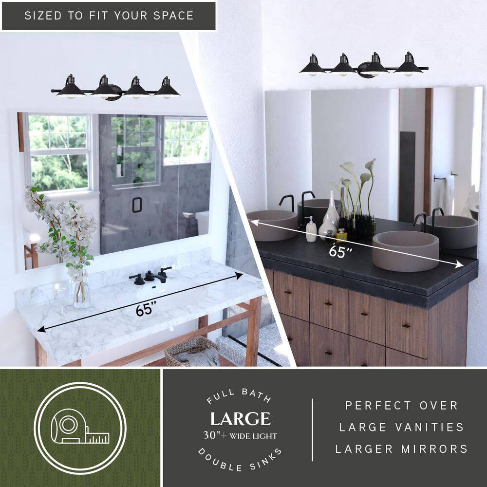 Akron 38'' Oil Rubbed Bronze and Matte White Modern Farmhouse Vanity Light