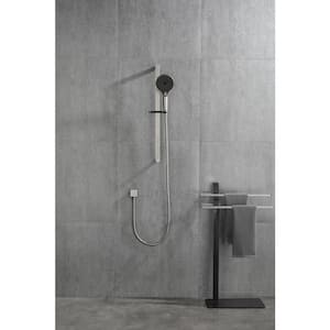 2-Spray Patterns with 2.5 GPM 6.2 in Wall Mounted Round Handheld Shower Head with Sliding Bar and Hose in Brushed Nickel